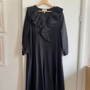 Black COS Ruffle Neck Maxi